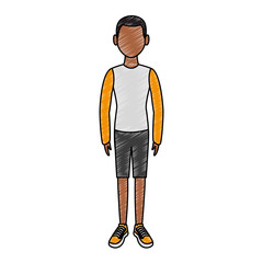 Young man cartoon avatar vector illustration graphic design