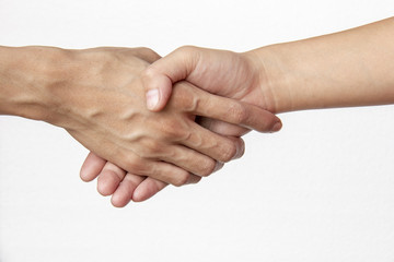 tropical hand checking sign for greeting isolate on white background