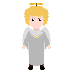 Kid with an angel costume. Halloween