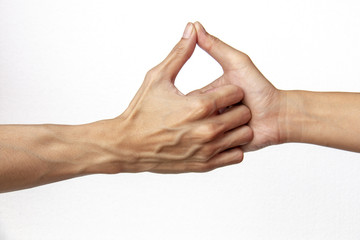 friendship hand sign isolate on white background