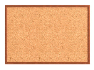 Empty cork board (noticeboard) isolated on white. Mockup template - 3D rendering