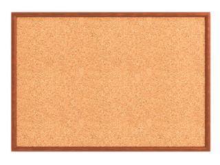 Empty cork board (noticeboard) isolated on white. Mockup template - 3D rendering