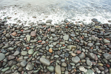 pebble stones at the sea. 