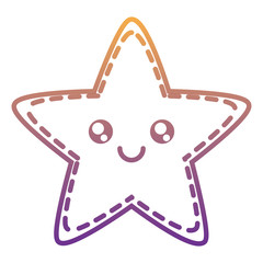 kawaii star icon over white background, vector illustration