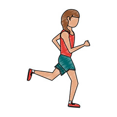 Fitness woman running vector illustration graphic design
