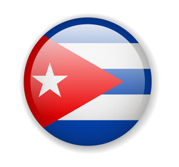 Cuba flag. Round bright Icon on a white background