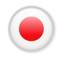 Japan flag. Round bright Icon on a white background