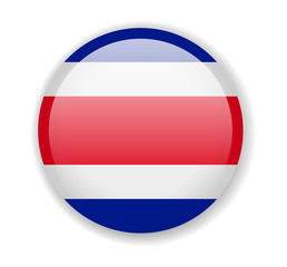 Costa Rica flag. Round bright Icon on a white background