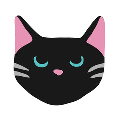 Cute kitty cat face nursery animal pet