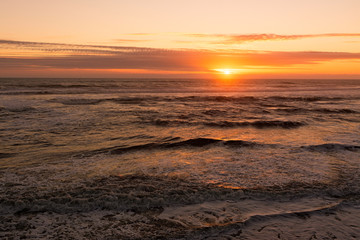 Beautiful sunset on the Chilean coasts of the ninth region, Porma sector.