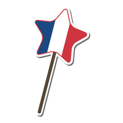 France flag pattern Lollipop candy star shape
