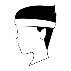 Man head faceless with sport headband vector illustration graphic design