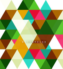 Multicolored triangles abstract background, mosaic tiles concept