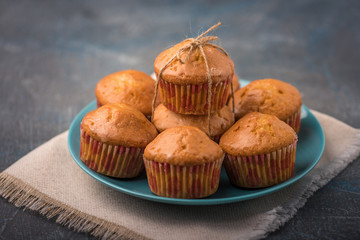 Freshly baked delicious muffins