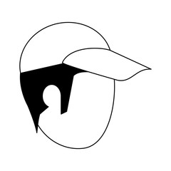 Man faceless with hat vector illustration graphic design