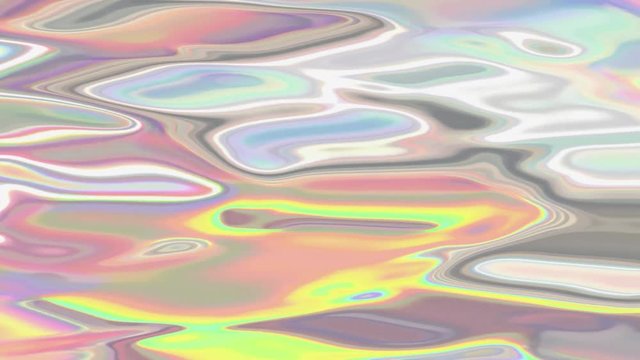 Holographic background texture. Real silver foil with liquid effect. Silver wrinkled foil motion animation.