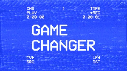 An old damaged VHS tape tracking a bad signal coming from a double deck, with the text Game Changer. Cool retro vintage background for modern videos.
