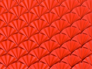 Texture of red fans. Happy Mid Autumn Festival. 3d render