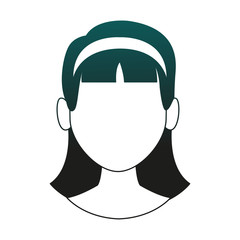 Woman faceless with headband vector illustration graphic design