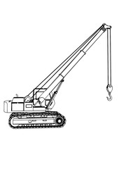 sketch of cargo crane vector