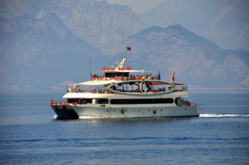 Pleasure boat in the sea