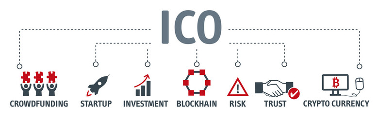Banner Initial Coin Offering concept