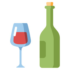 Wine flat illustration
