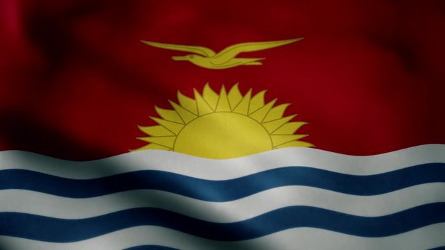 Flag of Kiribati, slow motion waving. Looping animation. Ideal for sport events, led screen, international competitions, motion graphics etc