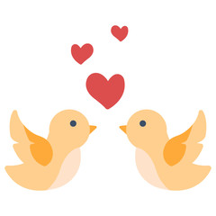 Love bird flat illustration