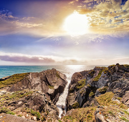 Colorful sunset in Mizen Head, County Cork, Ireland