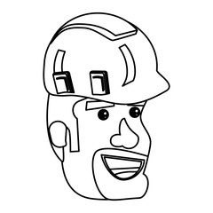 cartoon builder man with safety helmet over white background, vector illustration