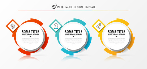 Infographic design template. Creative concept with 3 steps - obrazy, fototapety, plakaty