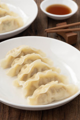 Japanese Gyoza with pork meat and on a plate