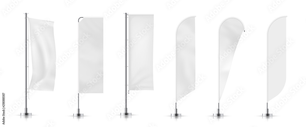 Wall mural vector set of different types banner flag