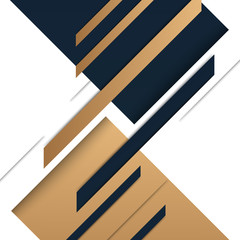 Abstract geometric with gold and black shapes. Elegant style. Vector Illustration