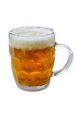 glass of cold beer isolated over white