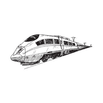 Modern high speed train sketch icon Stock Vector Image & Art - Alamy