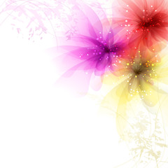 Fototapeta na wymiar Vector background with pastel flowers