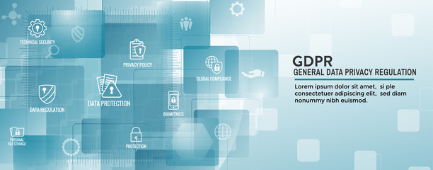 GDPR and Privacy Policy Web Banner Header and Background