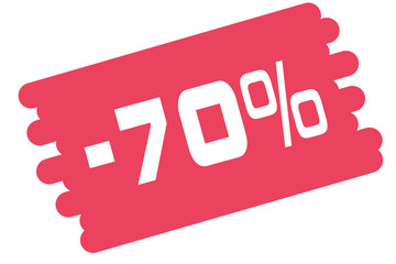 70 % Percent Discount, Sale Up, Special Offer, Trade off, Promotion concept