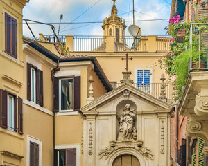 Fototapeta na wymiar Church and Buildings, Rome, Italy