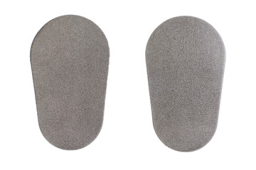 grey polyurethane insert in jeans for protection, guard body protectors for safety isolated in white background
