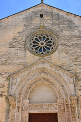 Italy, Puglia region, Altamura,  view and details of palaces, alleys, churches, doors, windows, balconies and various architecture of the historic center.