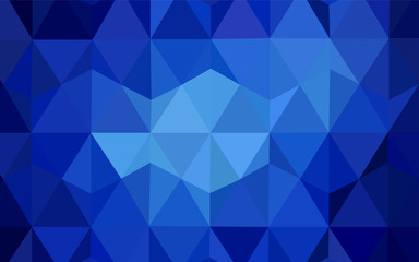 Dark BLUE vector triangle mosaic template.
