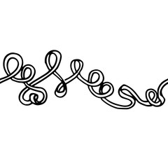 Seamless ribbon ornament. Doodle vector illustration.