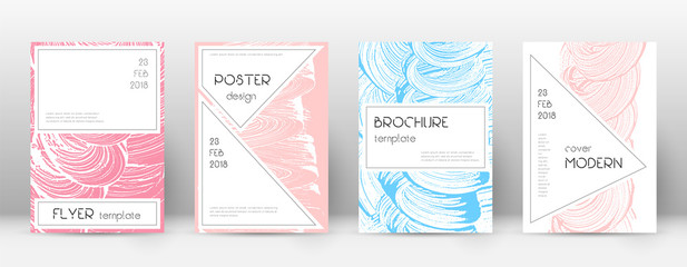 Fototapeta premium Cover page design template. Stylish brochure layout. Captivating trendy abstract cover page. Pink an