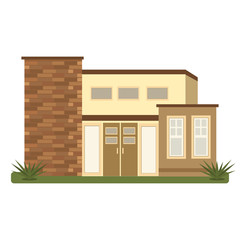 House  in flat style isolated on white background. Vector illustration.