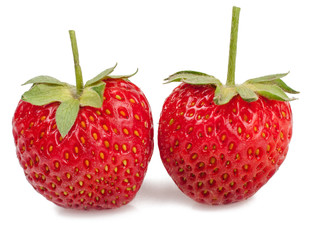 Strawberries isolated on white.