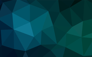 Dark Blue, Green vector polygonal background.