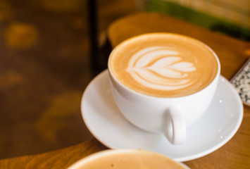 Coffee Shop Latte Art in White Mug